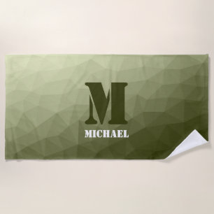 Serviette De Plage Motif en maille géométrique vert clair de l'armée
