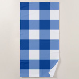 Serviette De Plage Motif en vichy bleu