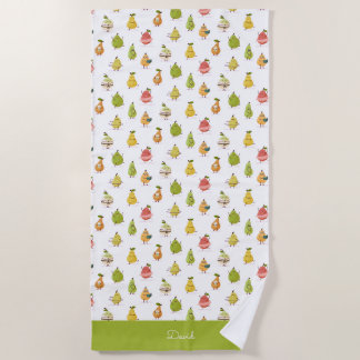 Serviette De Plage Motif enfantin de poires amusantes