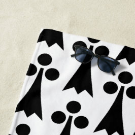 Serviette De Plage Motif Ermine, Motif médiéval, noir sur blanc