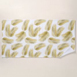 Serviette De Plage Motif Feuille Gold Foil Palm