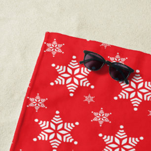 Serviette De Plage Motif Flocon de Neige, Flocons de Neige Blancs, Ne