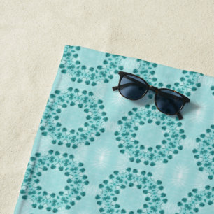 Serviette De Plage Motif floral, bleu Turquoise