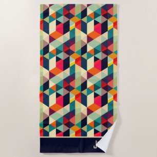 Serviette De Plage motif géométrique 3D RETRO Nom esthétique