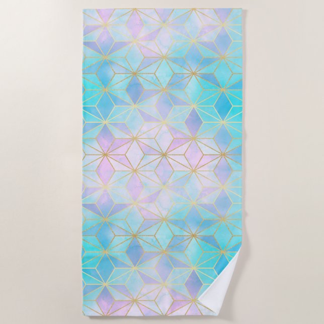 Serviette De Plage Motif géométrique en verre Iridescente (Devant)