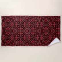 Motif géométrique noir et rouge