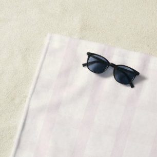 Serviette De Plage Motif Gingham Blanc Crème et Champagne Rose