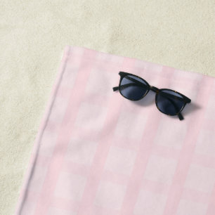 Serviette De Plage Motif Gingham Rose Bubble et Lavande Blush