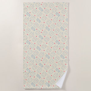Serviette De Plage Motif heureux en pastel de dents