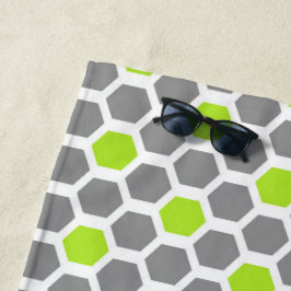 Serviette De Plage Motif Hexagone géométrique gris Lime moderne