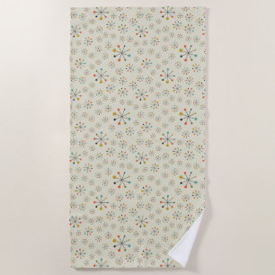 Serviette De Plage Motif inspiré atomique de la moitié du siècle