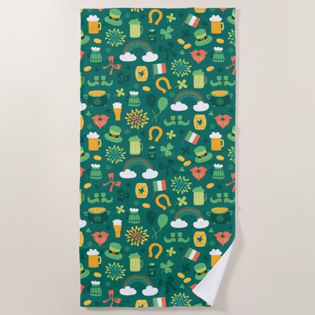 Serviette De Plage Motif irlandais mignon d'icône (Devant)