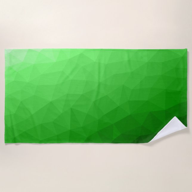 Serviette De Plage Motif lumineux à maillage géométrique dégradé vert (Devant)