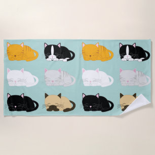 Serviette De Plage Motif lunatique de chats