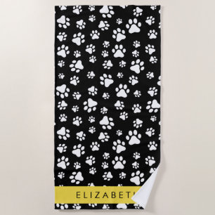 Serviette De Plage Motif mâle, Patrouilles de chien, Noir et Blanc, V