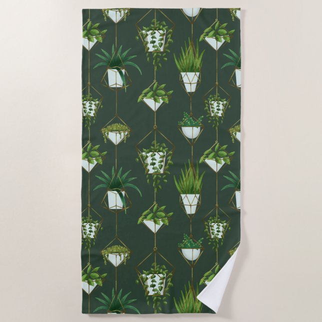 Serviette De Plage Motif ménager à accrochage géométrique (Devant)