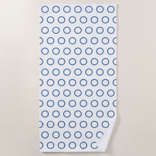Serviette De Plage Motif moderne bleu foncé blanc