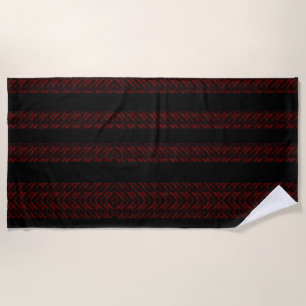 Serviette De Plage Motif moderne rouge et noir