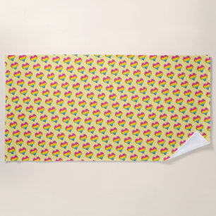 Serviette de plage Motif Pan Pride Heart