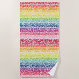 Serviette De Plage Motif Rainbow Leaf Boho