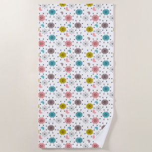 Serviette De Plage Motif rétro atomique en explosion d'étoiles