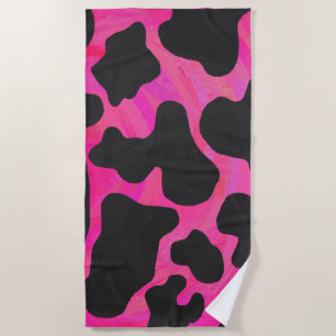 Serviette De Plage Motif rose chaud de vache