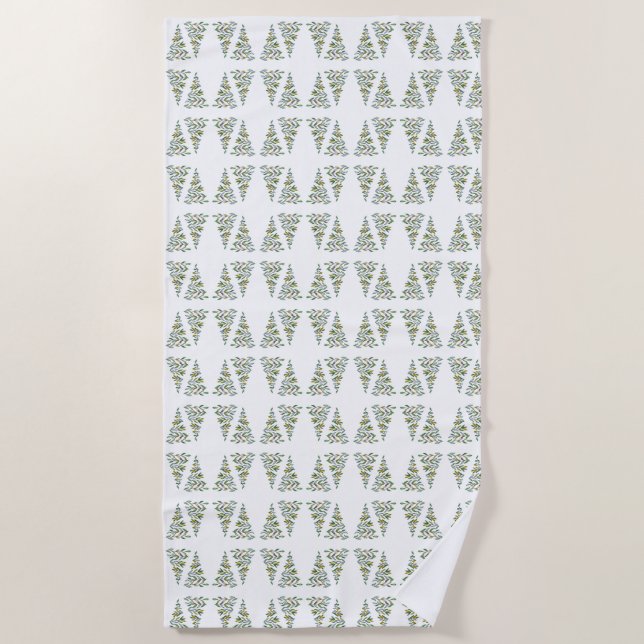 Serviette De Plage Motif scandinave de sapin de Noël (Devant)