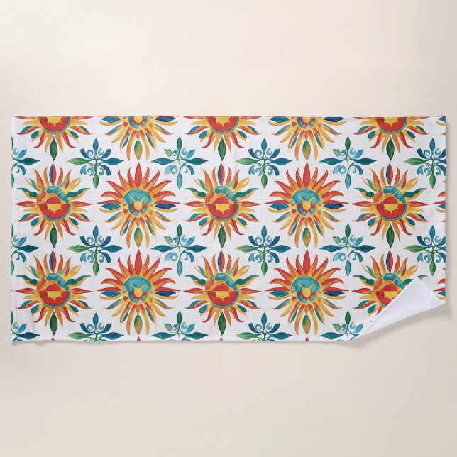 Serviette De Plage Motif Soleil (Devant)