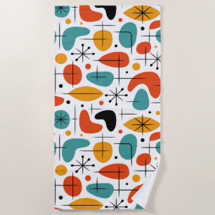 Serviette De Plage Motif Starburst Moderne du Milieu du Siècle