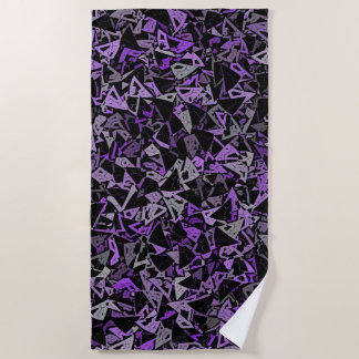 Serviette De Plage Motif Triangle Gris Violet