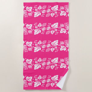 Serviette De Plage Motif vintage de Pyrex - blanc de groseille à