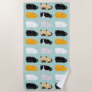 Serviette De Plage Motif Whimsical Cats