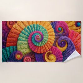 Serviette De Plage Motifs Abstraits de la spirale vibrante