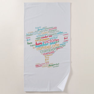 SERVIETTE DE PLAGE MOTIVATION DU NUAGE DU MOT  