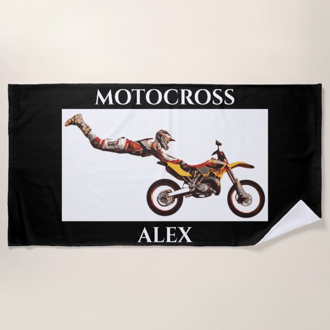 serviette de plage MOTOCROSS. (Devant)