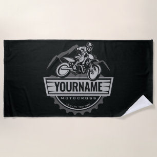 Serviette De Plage Motocross personnalisée Rider Dirt Bike Hill Racin