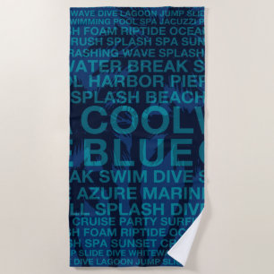 Serviette De Plage Mots d'été Poolside et Palm Tree Hawaiian