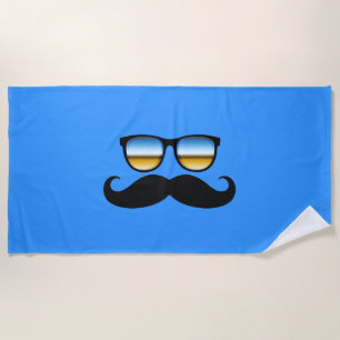 Serviette De Plage Moustache fraîche sous des nuances