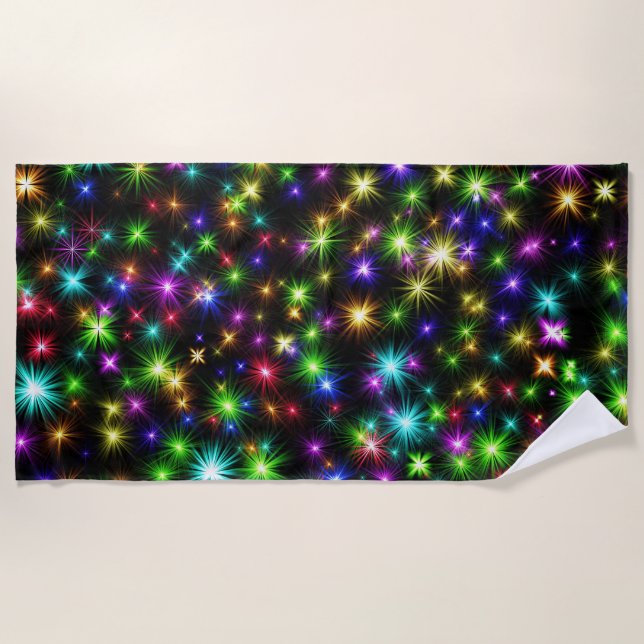 Serviette De Plage Multicolor Christmas Star Rays-57191 (Devant)