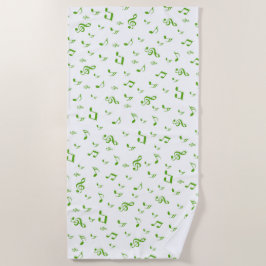 Serviette De Plage musique, musique, note, mélodie, noir, son, clef,