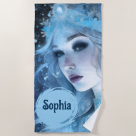 Serviette De Plage Mystical Ice Queen - Imaginaire Winter Goddess Art