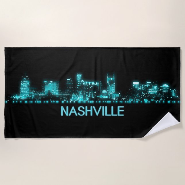 Serviette De Plage Nashville Skyline (Devant)