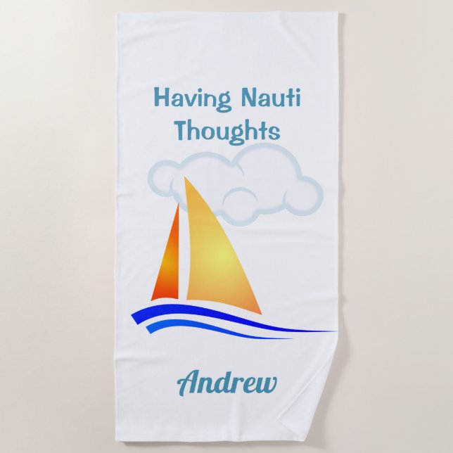 Serviette De Plage Nauti Pense Nautique Voilier (Devant)