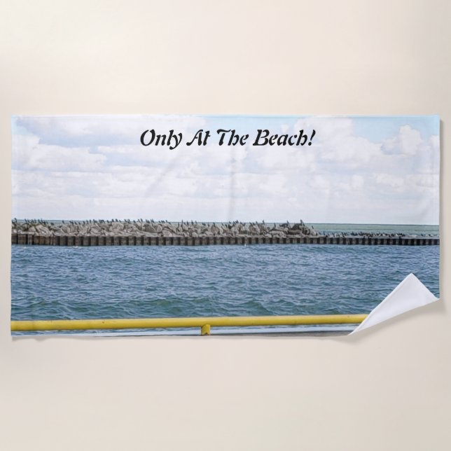 Serviette de plage Nautical Beach View (Devant)