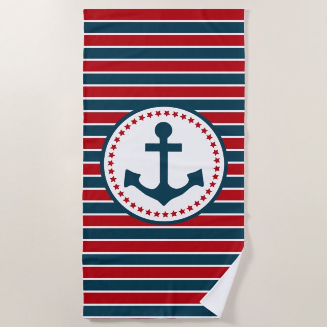 Serviette De Plage Nautical design (Devant)