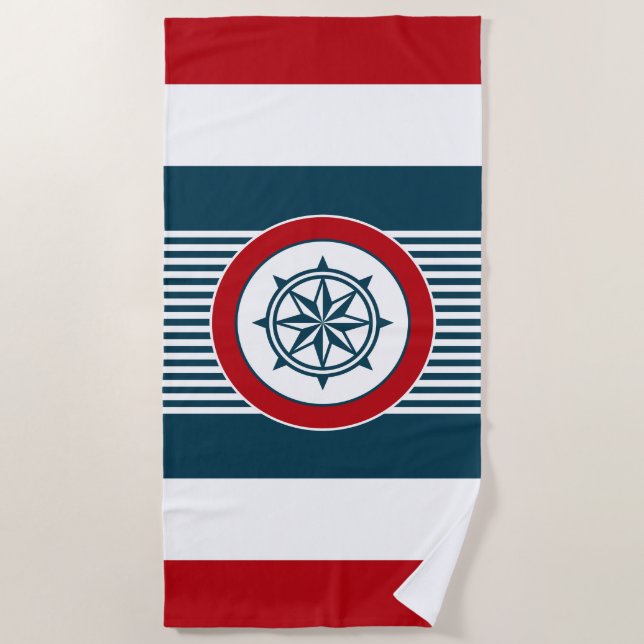 Serviette De Plage Nautical design (Devant)