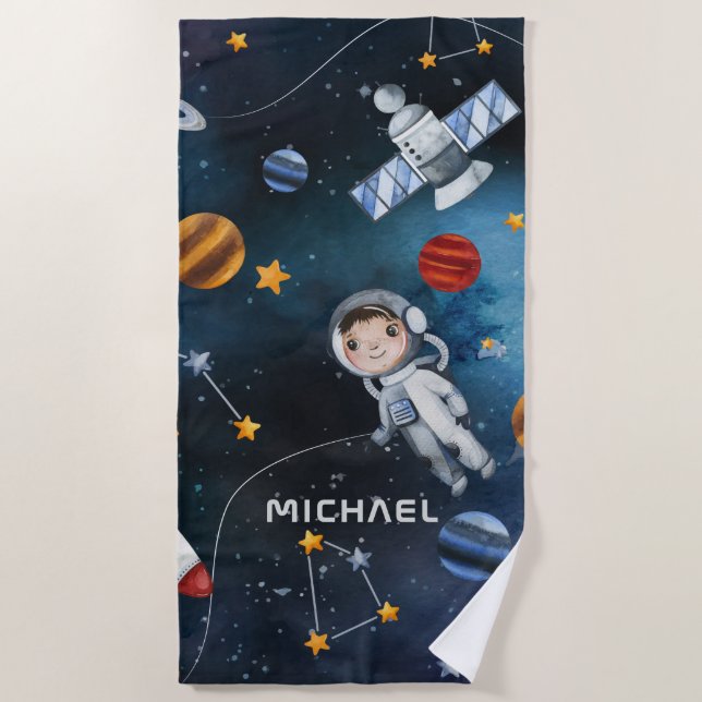 Serviette De Plage Navette d'astronaute spatiale personnalisée (Devant)