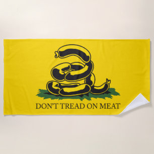 Serviette De Plage Ne marchez pas sur la viande drôle Gadsden drapeau