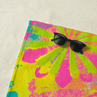 Serviette De Plage Neon Dreams Abstrait