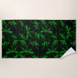 Serviette de plage Neon Green Dragonfly